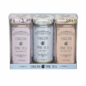 The Vintage Floral - Triple Tin Gift Pack contains three English Fine Tea tins labeled Afternoon Tea, Earl Grey, and Breakfast Tea, each with 12 teabags. Perfect for tea lovers!.