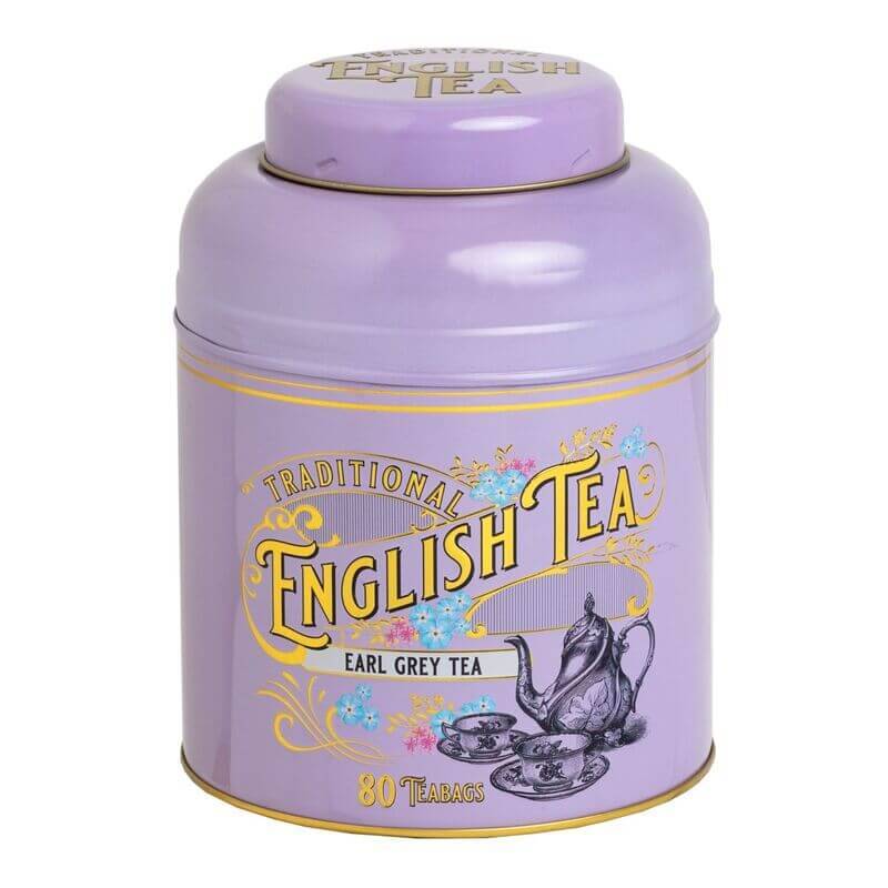Vintage Victorian – 80 Teabag Tin – Earl Grey – Lilac