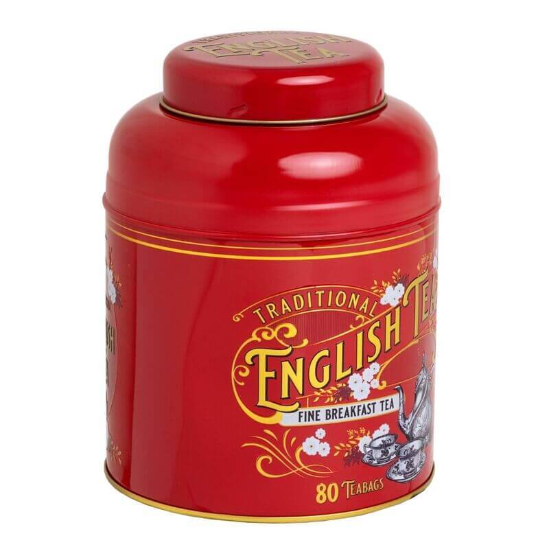 Vintage Victorian – 80 Teabag Tin – English Breakfast – Red