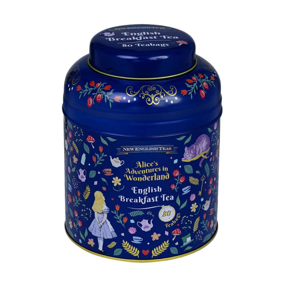 Alice In Wonderland – Modern (Blue) – 80 Teabag Tin – English Breakfast