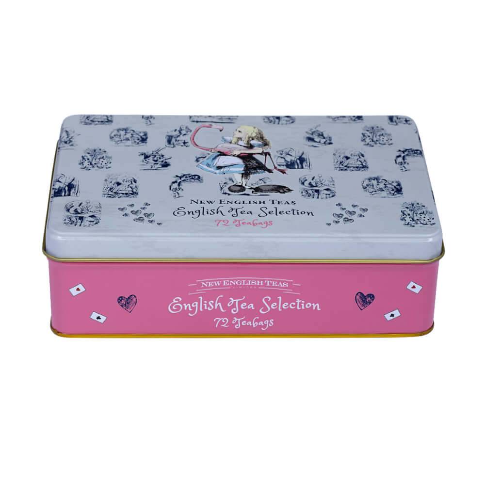 Alice In Wonderland – Traditional (Pink) – 72 Teabag Tin – Tea Selection