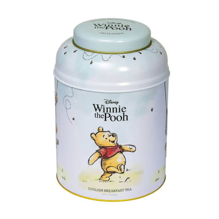 A charming tin for 240 teabags, featuring delightful Winnie the Pooh artwork, perfect for storing your English Breakfast tea.